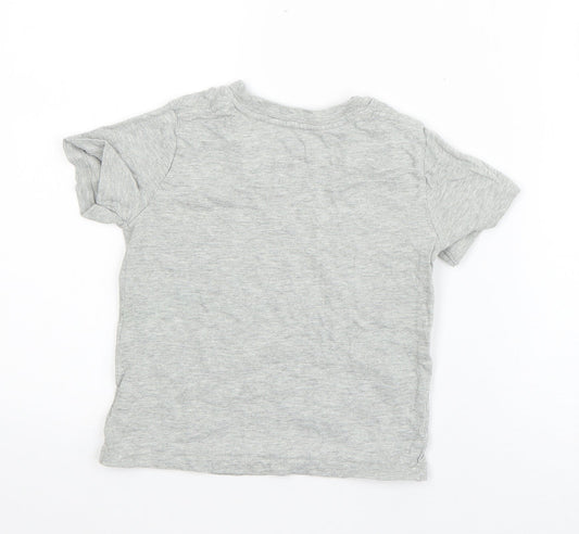 Gap Boys Grey Cotton Basic T-Shirt Size 3 Years Round Neck Pullover - Polaroid Camera