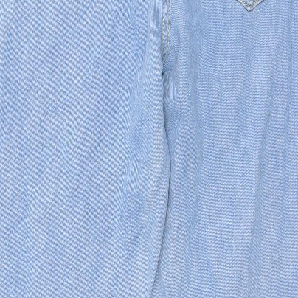 Boohoo Womens Blue Cotton Mom Jeans Size 6 L26 in Regular Button