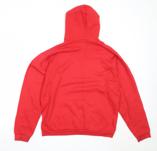 KT UK Womens Red Cotton Pullover Hoodie Size M