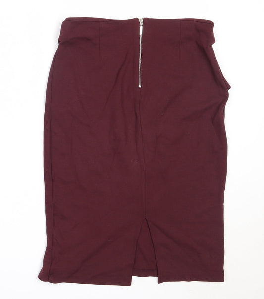 Marks and Spencer Womens Purple Viscose Straight & Pencil Skirt Size 10