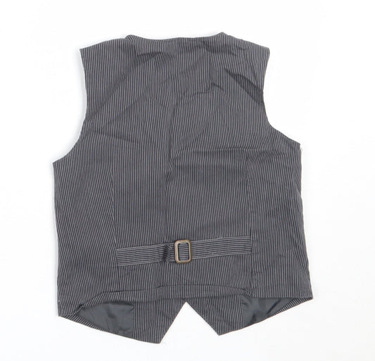 Mothercare Boys Grey Striped Jacket Waistcoat Size 18-24 Months
