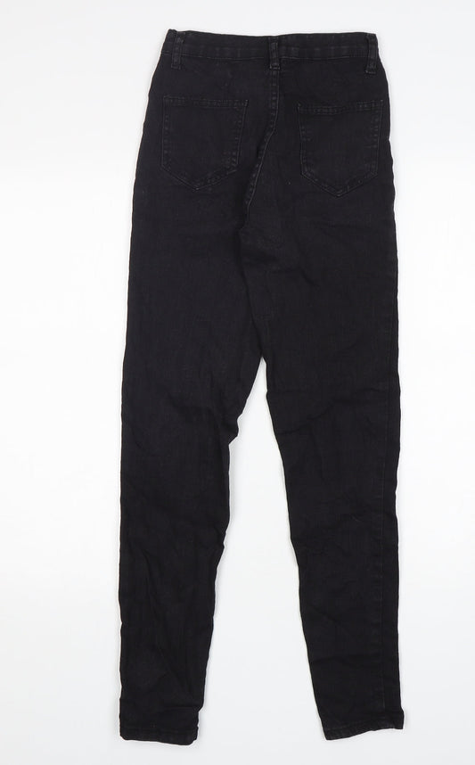 PRETTYLITTLETHING Womens Black Cotton Skinny Jeans Size 6 L27 in Regular