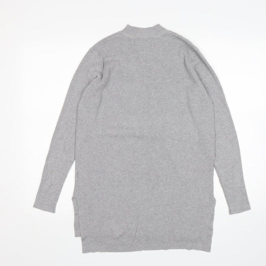 Papaya Womens Grey Mock Neck Viscose Pullover Jumper Size M