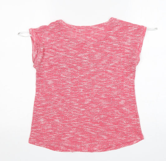 New Look Womens Pink Round Neck Polyester Pullover Jumper Size 12