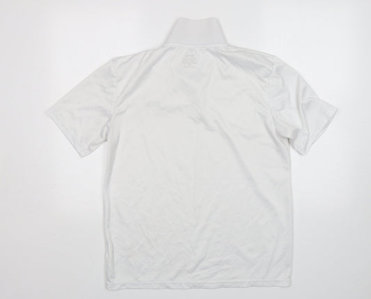 Slazenger Mens White Polyester Basic Polo Size M Collared