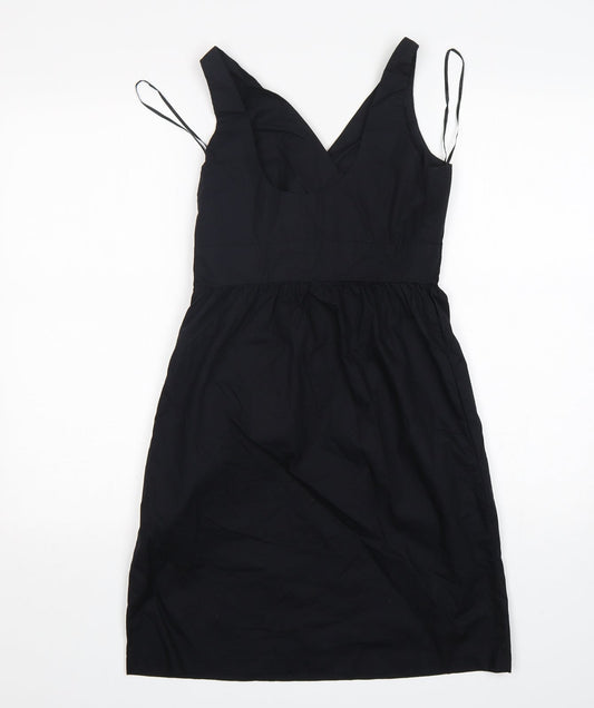 NEXT Womens Black Cotton Mini Size 6 V-Neck