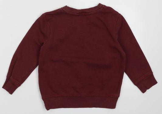 George Boys Purple Cotton Pullover Sweatshirt Size 2-3 Years Pullover - hello my name is awesome dude
