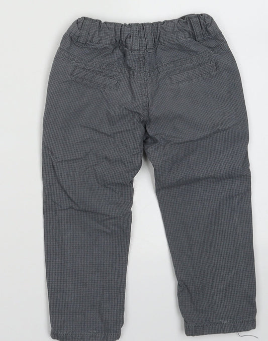 Tape A Loeil Girls Grey Cotton Cargo Trousers Size 3 Years Regular Hook & Eye