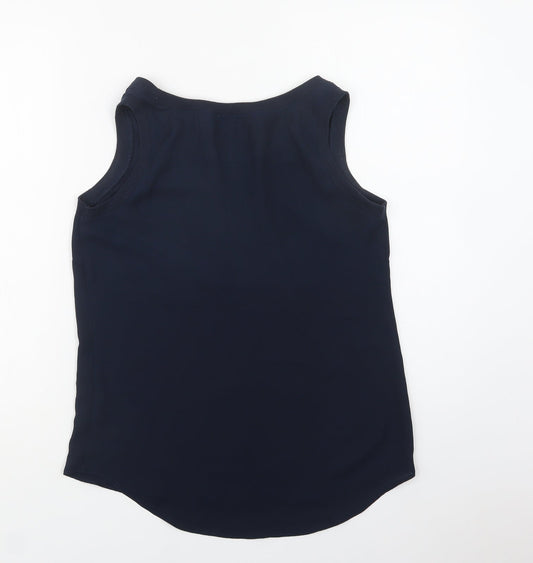 Papaya Womens Blue Polyester Basic Tank Size 10 Round Neck