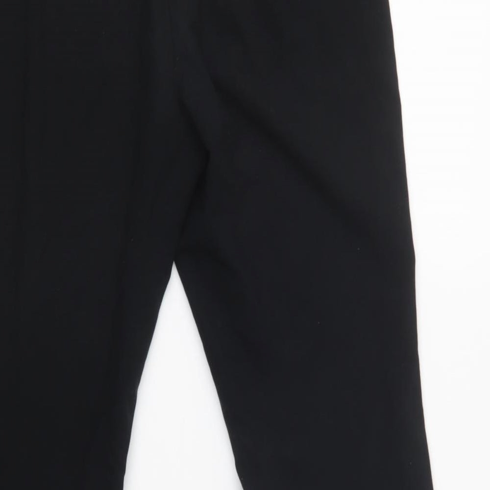 M&S Womens Black Polyester Dress Pants Trousers Size 10 L29 in Regular Hook & Loop