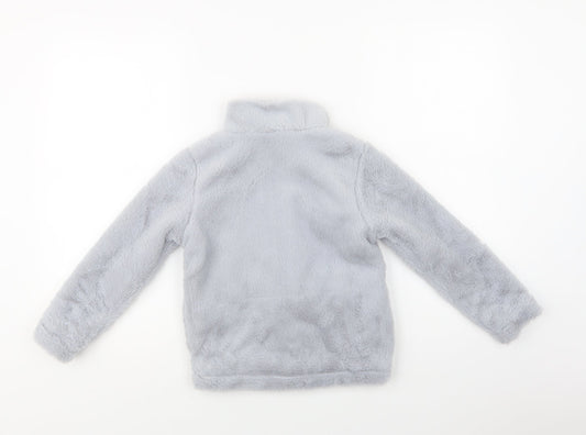 Pepperts Girls Blue Jacket Size 6-7 Years Zip - Faux Fur