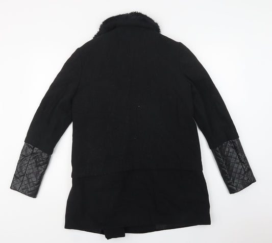 Dorothy Perkins Womens Black Biker Coat Size 10 Zip