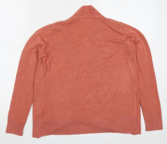 Marks and Spencer Womens Pink V-Neck Acrylic Cardigan Jumper Size S