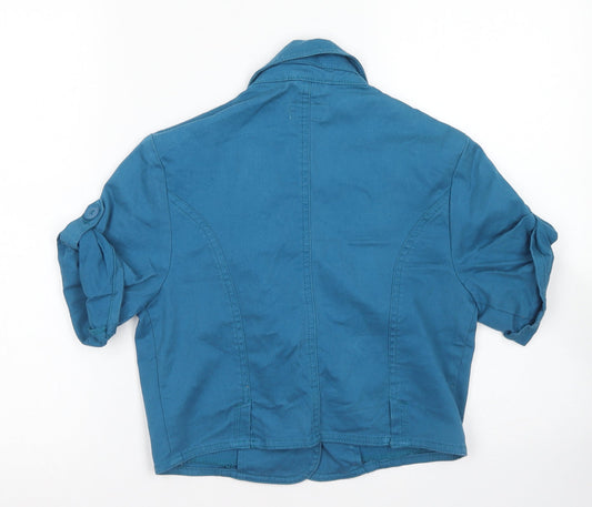 Moto Womens Blue Jacket Blazer Size 12 Button