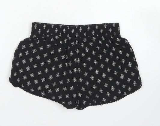 915 Generation Girls Black Paisley Cotton Mom Shorts Size 9 Years Regular