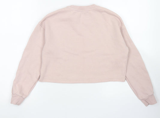 915 Generation Girls Pink Cotton Pullover Sweatshirt Size 10-11 Years - Cropped