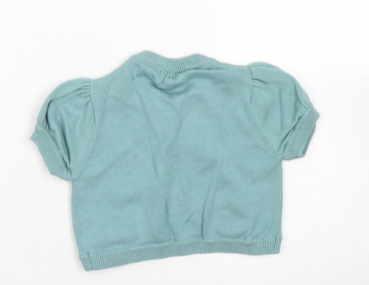 Cherokee Blue Cotton Cardigan Jumper Size 12-18 Months Button