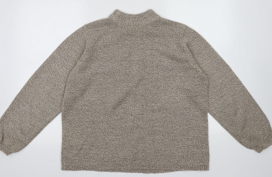 BM Womens Beige Argyle/Diamond Acrylic Pullover Sweatshirt Size M Pullover