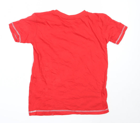 Preworn Boys Red Cotton Basic T-Shirt Size 11-12 Years Round Neck - ireland