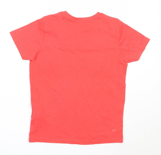 Primark Boys Red Cotton Basic T-Shirt Size 7-8 Years Round Neck