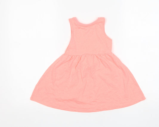 Nutmeg Girls Pink Polyester A-Line Size 18-24 Months Round Neck