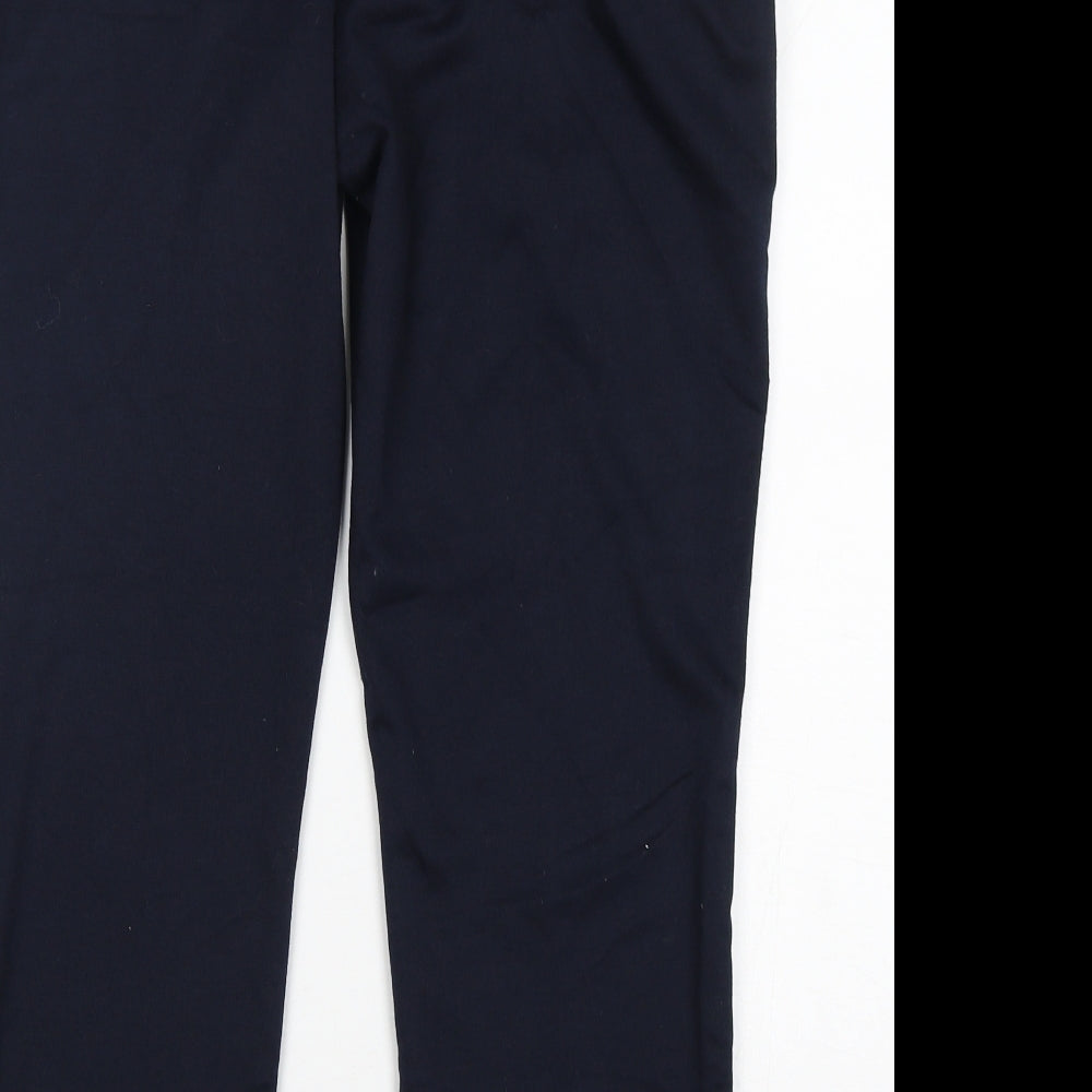 Classic Womens Blue Polyester Trousers Size 16 L27 in Regular