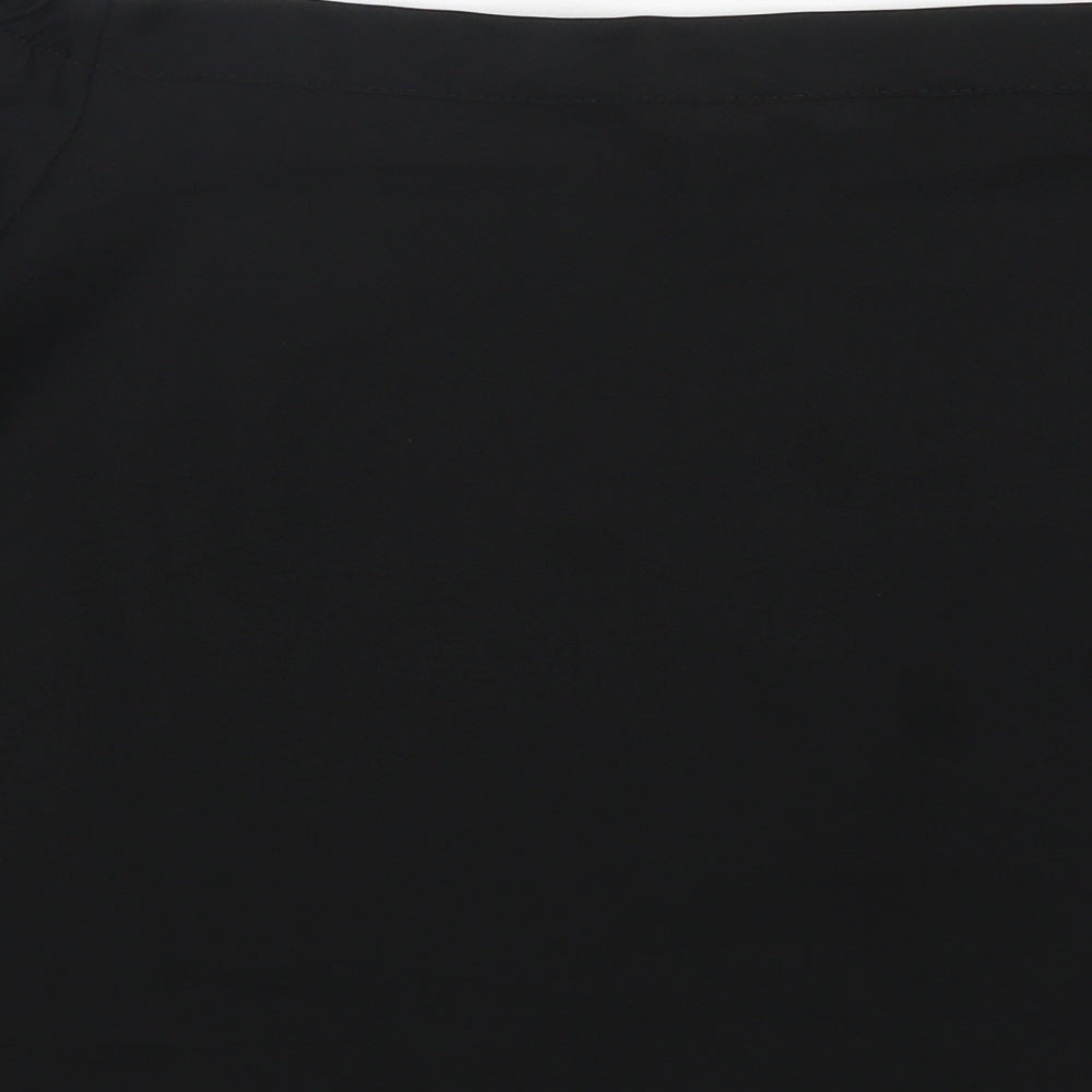 New Look Womens Black Polyester Basic Blouse Size 12 Boat Neck