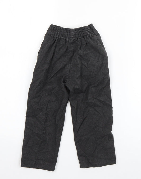 Preworn Boys Grey Polyester Dress Pants Trousers Size 3-4 Years Regular