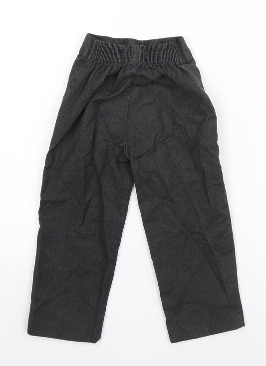 Preworn Boys Grey Polyester Dress Pants Trousers Size 3-4 Years Regular Pullover