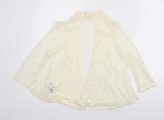 New Look Womens Ivory V-Neck Nylon Cardigan Jumper Size 8