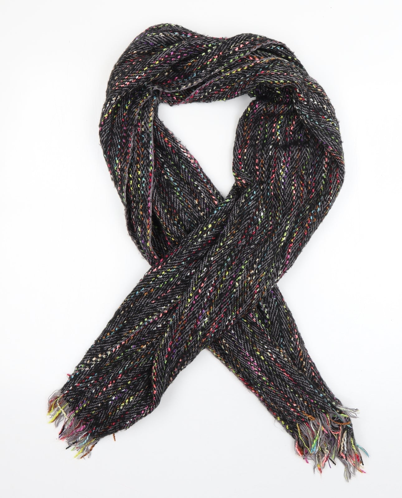 Yumi Womens Grey Acrylic Scarf