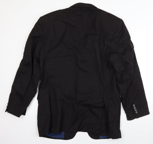 Torre Mens Black Wool Jacket Suit Jacket Size L