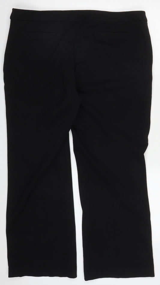 Phase Eight Womens Black Viscose Trousers Size 38 in L28 in Regular Button