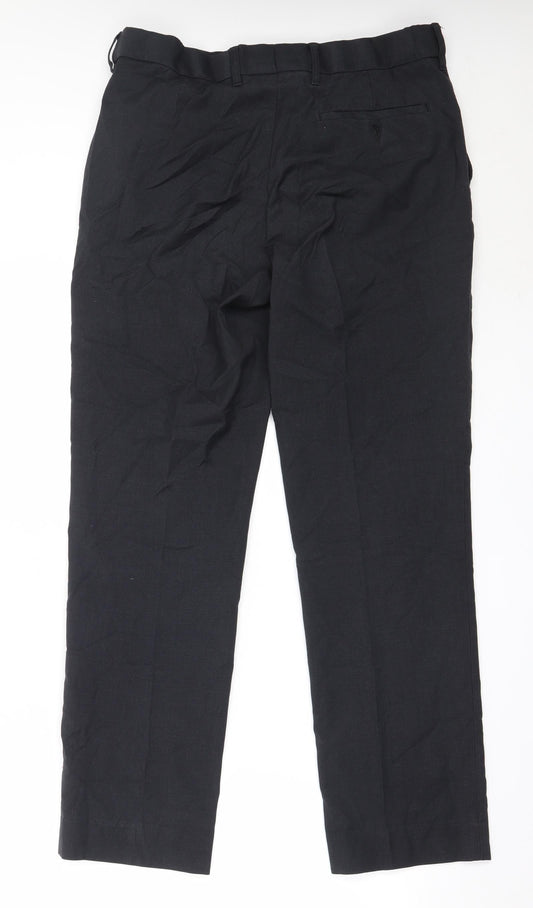 Dimensions Mens Black Polyester Trousers Size 34 in L31 in Regular