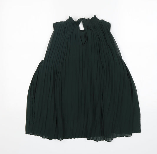 New Look Womens Green Polyester Basic Blouse Size 10 Round Neck