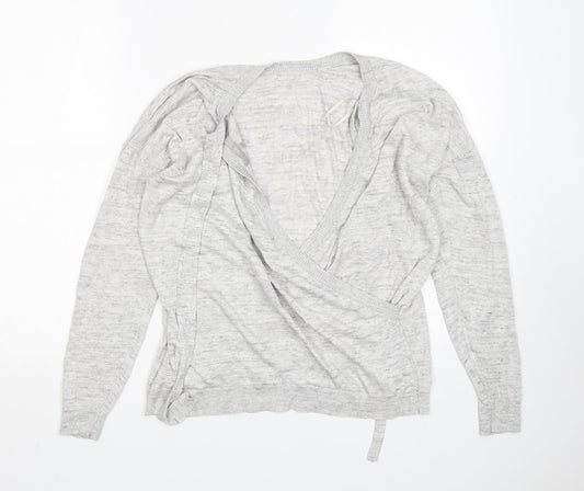 NEXT Womens Grey Round Neck Viscose Pullover Jumper Size 16