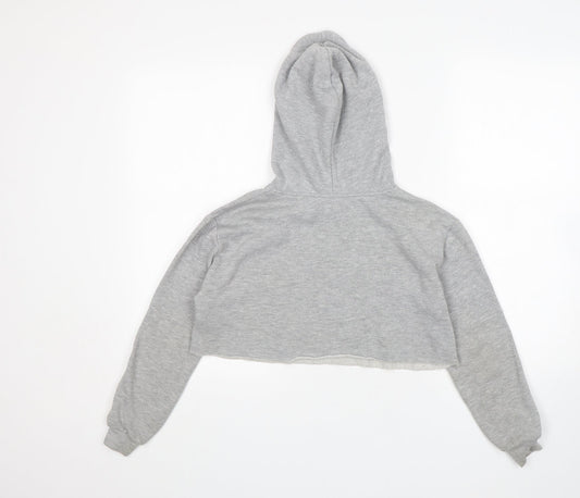 New Look Girls Grey Cotton Pullover Hoodie Size 9 Years - Friends