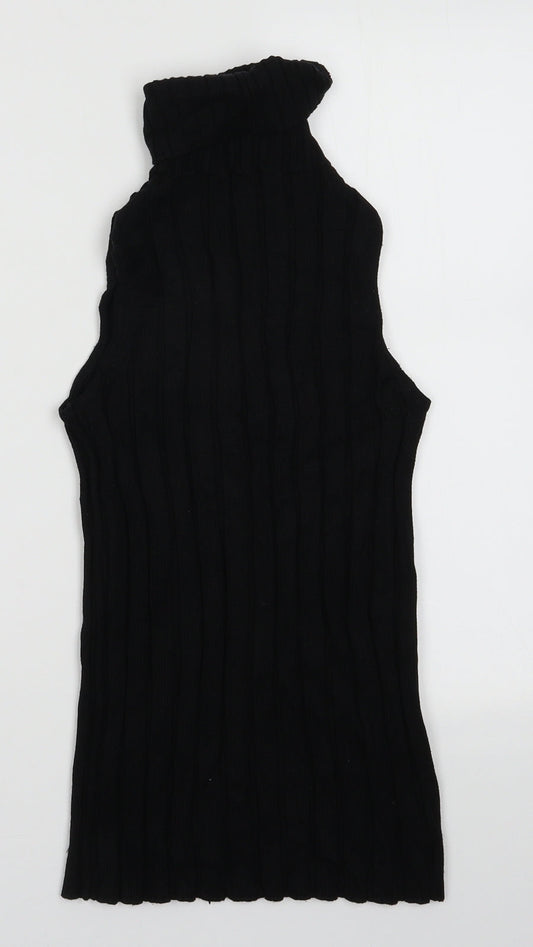 River Island Womens Black Viscose Pullover Sweatshirt Size 8 Pullover