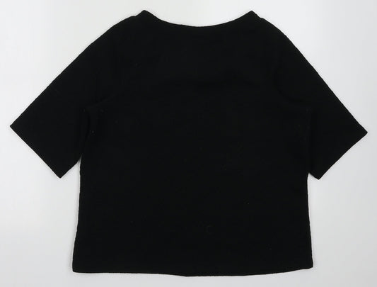 Max Studio Womens Black Polyester Pullover Sweatshirt Size S Pullover