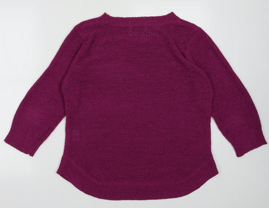 originals Womens Purple Acrylic Pullover Sweatshirt Size M Pullover