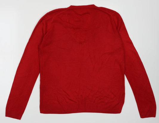 Marks and Spencer Womens Red Acrylic Pullover Sweatshirt Size 12 Pullover