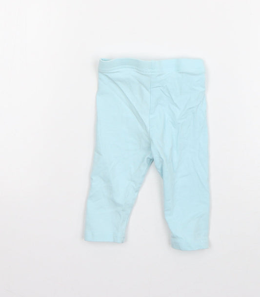 Matalan Girls Blue Geometric Cotton Jogger Trousers Size 3-6 Months Pullover - Unicorn