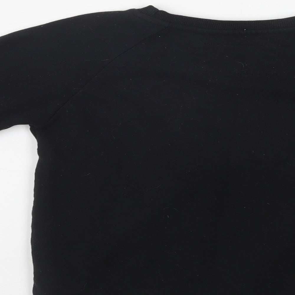 Primark Girls Black Cotton Pullover Sweatshirt Size 10-11 Years - Unicorn