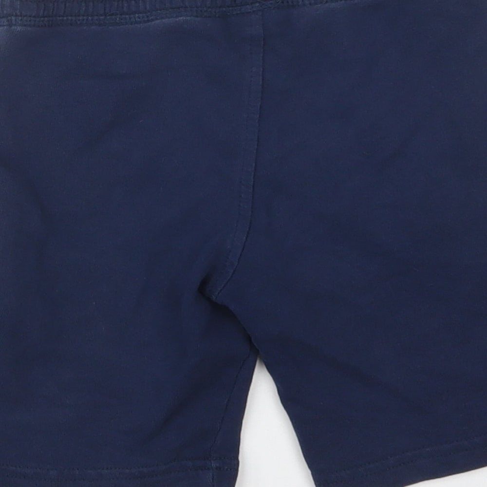 Urban Rascals Boys Blue Cotton Sweat Shorts Size 5-6 Years Regular Drawstring