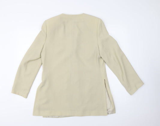 M&S Womens Beige Jacket Blazer Size 12 Button