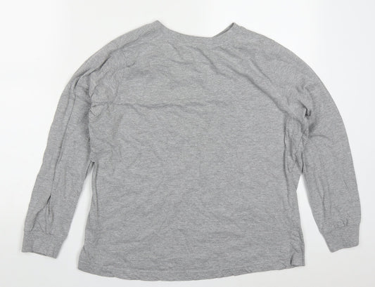 Preworn Womens Grey Cotton Pullover Sweatshirt Size 16 Pullover - S