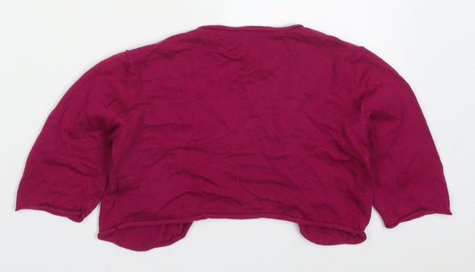 NEXT Girls Pink V-Neck Cotton Cardigan Jumper Size 12 Years
