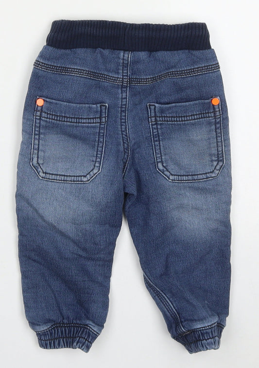 George Boys Blue Cotton Capri Jeans Size 12-18 Months Drawstring