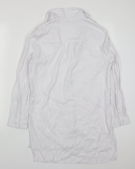 Viz A Viz Womens White Polyester Basic Button-Up Size S Collared