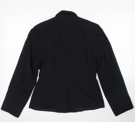 Bay Trading Company Womens Black Polyester Jacket Blazer Size 12